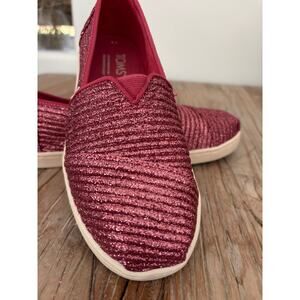 Toms Youth Alpargata Dark Rose Glimmer Cord Espadrille NWT Size 3